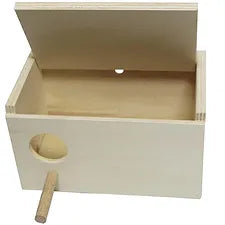 Wooden nesting box for budgies