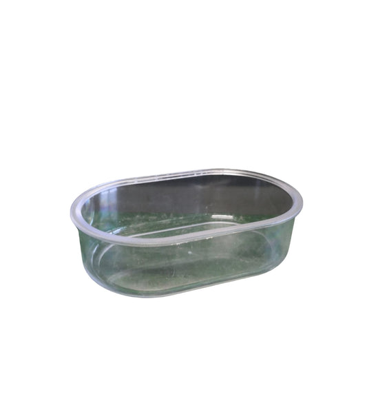 Food &amp; Water Bowl Oval Transparent